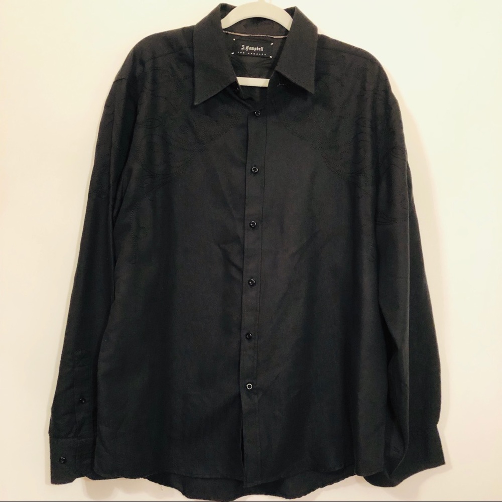 J. Campbell black button up long sleeve shirt
